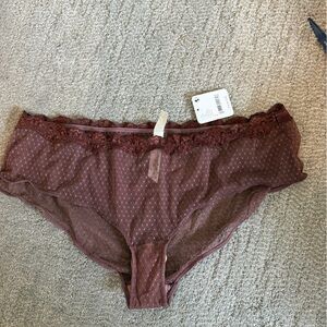 Free People Brown Lace Trim Panties
